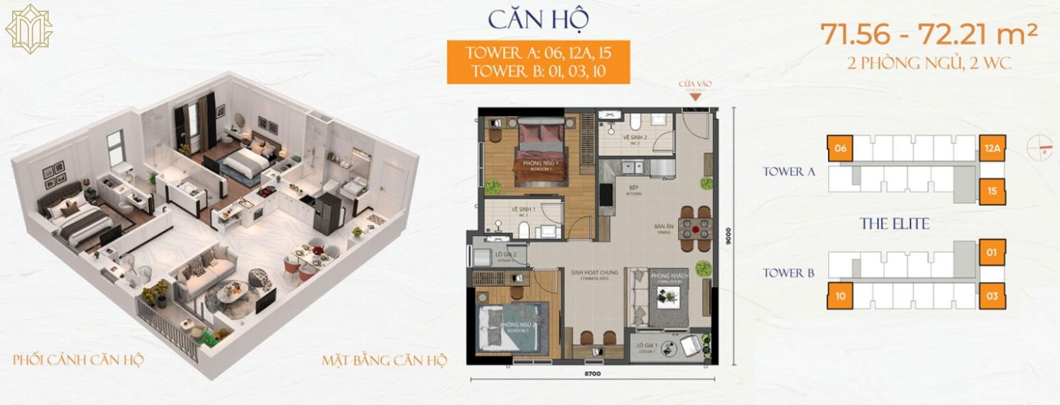 Hình ảnh Thiết Kế Căn Hộ Citymark Residence_2pn Và 2wc