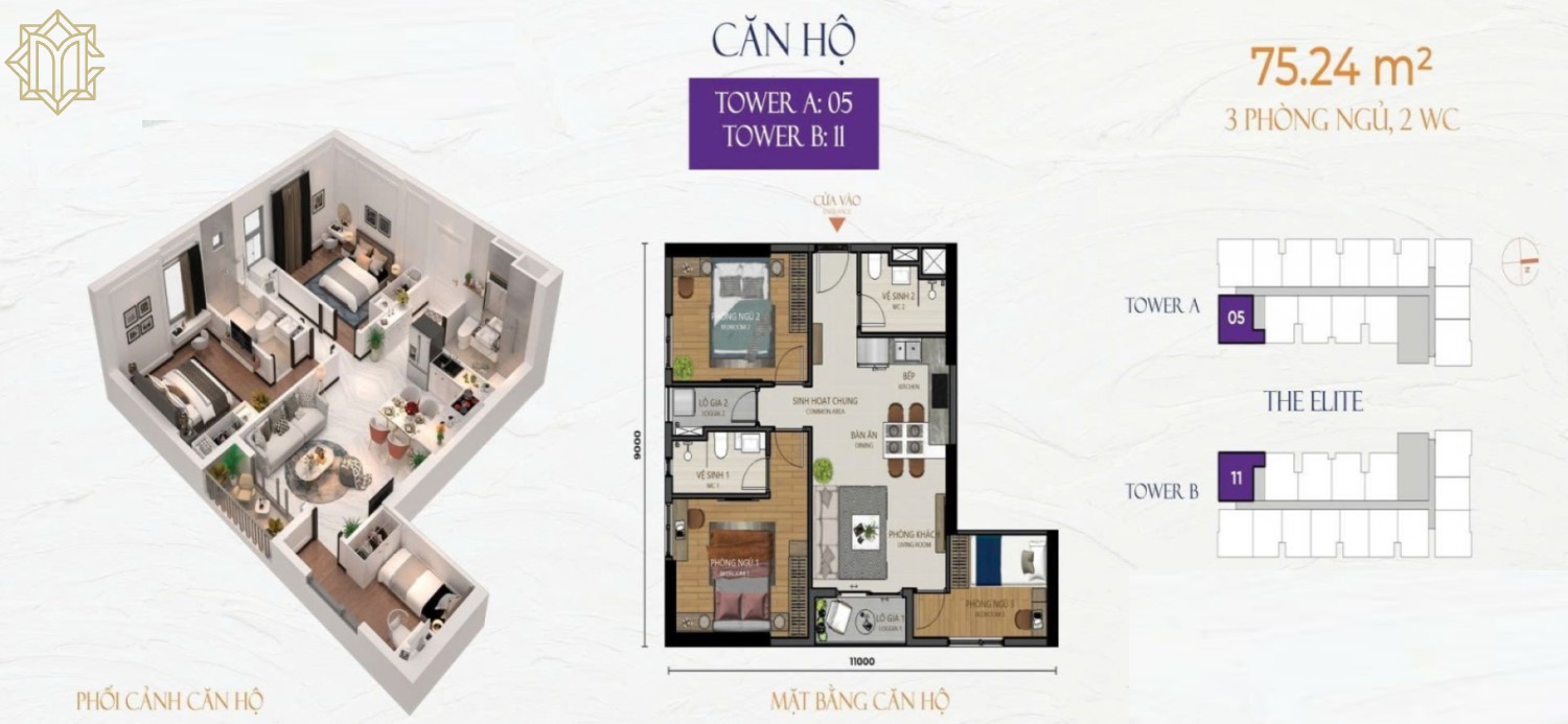 Hình ảnh Thiết Kế Căn Hộ Citymark Residence_3pn Và 2wc