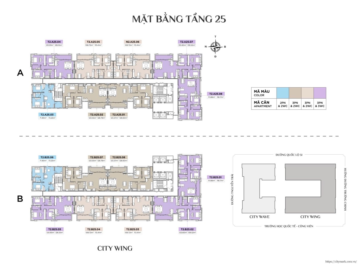 Mặt bằng Citymark Residence - Tháp CityWing tầng 25