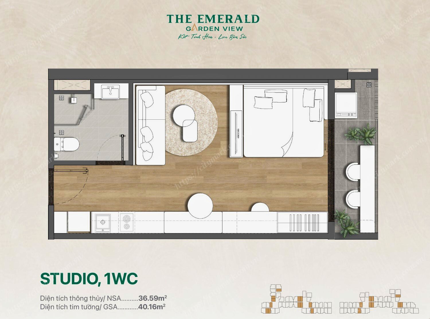 Studio The Emerald Garden View