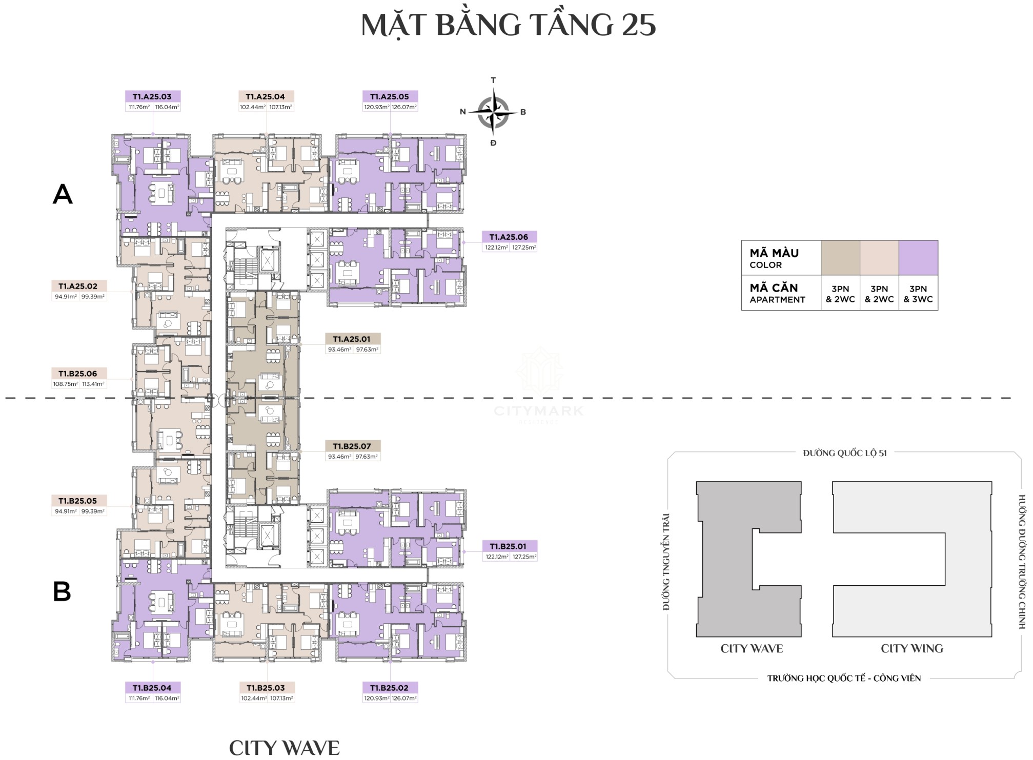 Mặt Bằng Citymark Residence Tháp CityWave Tầng 25