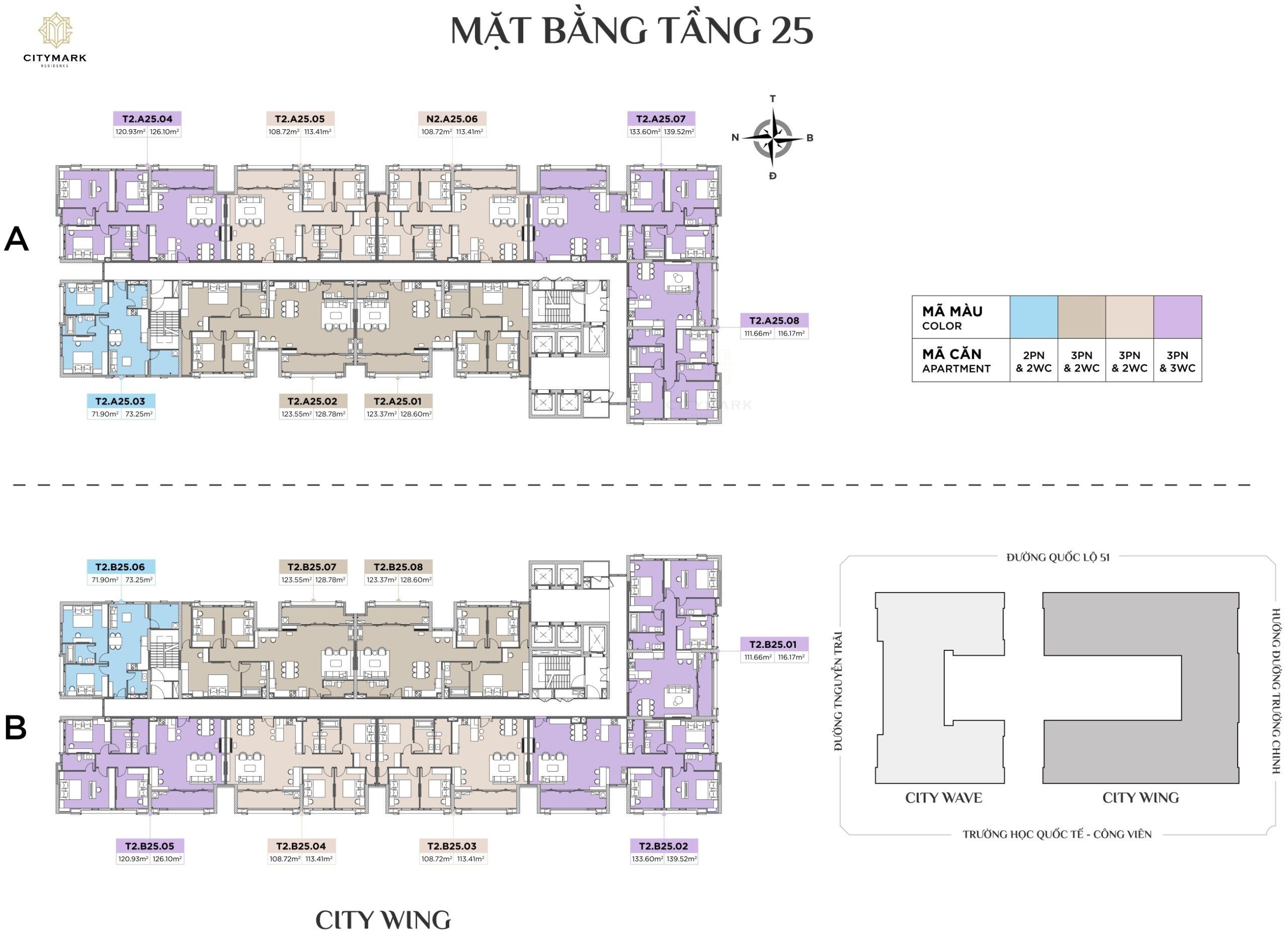 Mặt Bằng CityMark Residence Tháp Citywing Tầng 25